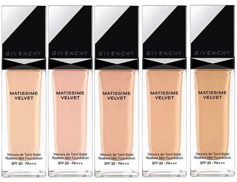 givenchy matissime velvet fluid foundation swatches|Matissime Velvet Radiant Mattifying Fluid Foundation SPF 20.